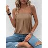 imageSHENHE Womens Strapless Casual Loose Fit Tube Sleeveless Summer Plain Basic TopMocha Brown