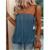 imageSHENHE Womens Strapless Casual Loose Fit Tube Sleeveless Summer Plain Basic TopSnorkel Blue