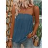 imageSHENHE Womens Strapless Casual Loose Fit Tube Sleeveless Summer Plain Basic TopSnorkel Blue
