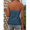 imageSHENHE Womens Strapless Casual Loose Fit Tube Sleeveless Summer Plain Basic TopSnorkel Blue