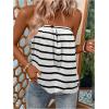 imageSHENHE Womens Strapless Casual Loose Fit Tube Sleeveless Summer Plain Basic TopStriped Black White