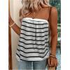 imageSHENHE Womens Strapless Casual Loose Fit Tube Sleeveless Summer Plain Basic TopStriped Black White