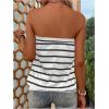 imageSHENHE Womens Strapless Casual Loose Fit Tube Sleeveless Summer Plain Basic TopStriped Black White