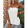 imageSHENHE Womens Strapless Casual Loose Fit Tube Sleeveless Summer Plain Basic TopWhite