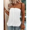 imageSHENHE Womens Strapless Casual Loose Fit Tube Sleeveless Summer Plain Basic TopWhite