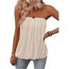imageSHENHE Womens Strapless Casual Loose Fit Tube Sleeveless Summer Plain Basic TopApricot