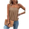 imageSHENHE Womens Strapless Casual Loose Fit Tube Sleeveless Summer Plain Basic TopMocha Brown