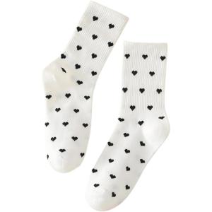 imageSHENHE Womens Ribbed Knit Cushioned Athletic Running Mid Calf Crew SocksBlack and White
