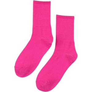 imageSHENHE Womens Ribbed Knit Cushioned Athletic Running Mid Calf Crew SocksHot Pink