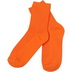imageSHENHE Womens Ribbed Knit Cushioned Athletic Running Mid Calf Crew SocksNeon Orange