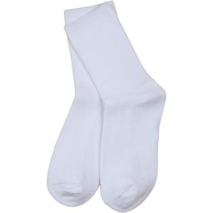 imageSHENHE Womens Ribbed Knit Cushioned Athletic Running Mid Calf Crew SocksSolid White