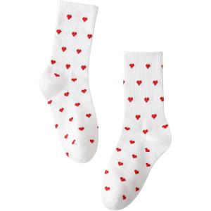 imageSHENHE Womens Ribbed Knit Cushioned Athletic Running Mid Calf Crew SocksWhite