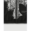 imageSHENHE Mens Graphic Zip Up Cross Print Hoodie Y2k Goth Hoodie Sweatshirt with PocketsBlack