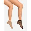 imageSHENHE Womens 2 Pairs Lace Glitter See Through Mesh Cute Ankle Socks Multicolored Dot onesize