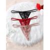 imageSHENHE Womens 3 Pack Lace G String Thongs Low Rise T Back Sexy Panty Bow Tanga UnderwearBlack Red Pink