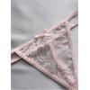 imageSHENHE Womens 3 Pack Lace G String Thongs Low Rise T Back Sexy Panty Bow Tanga UnderwearPink and White