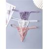 imageSHENHE Womens 3 Pack Lace G String Thongs Low Rise T Back Sexy Panty Bow Tanga UnderwearPurple Pink White