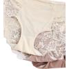 imageSHENHE Womens 3 Packs Contrast Lace High Waist Briefs Underwear Panties SetMulticolor C