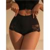 imageSHENHE Womens 3 Packs Contrast Lace High Waist Briefs Underwear Panties SetMulticolor a