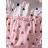 imageSHENHE Womens 3 Packs Underwear Heart Print Cute Panties Lettuce Trim Mid Rise Comfy BriefsBlack White Pink