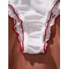 imageSHENHE Womens 3 Packs Underwear Heart Print Cute Panties Lettuce Trim Mid Rise Comfy BriefsBurgundy