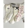 imageSHENHE Womens 4 Pairs Cute Graphic Bow Ruffle Frill Crew SocksMulticolor