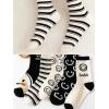 imageSHENHE Womens 5 Pairs Cute Graphic Cartoon Print Novelty Mid Calf Crew Socks SetsWhite and Black
