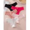 imageSHENHE Womens 5 Piece Lace Cheeky Underwear Scallop Trim Breathable Hipster PantiesBlack White Pink