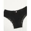 imageSHENHE Womens 5 Piece Lace Cheeky Underwear Scallop Trim Breathable Hipster PantiesMulticolor