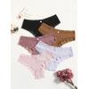 imageSHENHE Womens 5 Piece Lace Cheeky Underwear Scallop Trim Breathable Hipster PantiesMulticolor