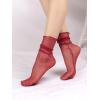 imageSHENHE Womens Glitter Socks Sheer Slouchy Lettuce Trim Sparkly Party Mini Crew SocksBlack Red Multi