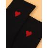 imageSHENHE Womens Heart Print Mid Calf Crew Socks Ribbed Knit Dress Boot SocksBlack