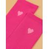 imageSHENHE Womens Heart Print Mid Calf Crew Socks Ribbed Knit Dress Boot SocksHot Pink