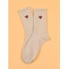imageSHENHE Womens Heart Print Mid Calf Crew Socks Ribbed Knit Dress Boot SocksKhaki