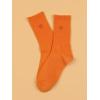 imageSHENHE Womens Heart Print Mid Calf Crew Socks Ribbed Knit Dress Boot SocksOrange