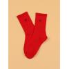 imageSHENHE Womens Heart Print Mid Calf Crew Socks Ribbed Knit Dress Boot SocksRed