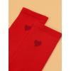 imageSHENHE Womens Heart Print Mid Calf Crew Socks Ribbed Knit Dress Boot SocksRed
