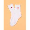 imageSHENHE Womens Heart Print Mid Calf Crew Socks Ribbed Knit Dress Boot SocksRed and White