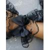 imageSHENHE Womens Lace Cuffs Lolita Wedding Wrist Length Fingerless Bridal Prom GlovesBlack Bow