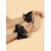 imageSHENHE Womens Lace Cuffs Lolita Wedding Wrist Length Fingerless Bridal Prom GlovesBlack Lace
