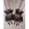imageSHENHE Womens Lace Cuffs Lolita Wedding Wrist Length Fingerless Bridal Prom GlovesFloral Black