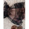 imageSHENHE Womens Lace Cuffs Lolita Wedding Wrist Length Fingerless Bridal Prom GlovesFloral Black