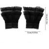 imageSHENHE Womens Lace Cuffs Lolita Wedding Wrist Length Fingerless Bridal Prom GlovesLayered Black