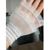 imageSHENHE Womens Lace Cuffs Lolita Wedding Wrist Length Fingerless Bridal Prom GlovesLayered White