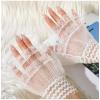 imageSHENHE Womens Lace Cuffs Lolita Wedding Wrist Length Fingerless Bridal Prom GlovesLayered White