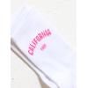 imageSHENHE Womens Letter Print Ribbed Athletic Running Breathable Mid Calf Boot Crew SocksWhite