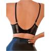 imageSHENHE Womens PU Faux Leather Push Up Brassieres Spaghetti Strap Underwire BrasBlack