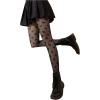 imageSHENHE Womens Patterned Fishnet Tights High Waist Pantyhose Floral StockingsBlack Heart