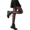 imageSHENHE Womens Patterned Fishnet Tights High Waist Pantyhose Floral StockingsBlack Heart