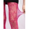 imageSHENHE Womens Patterned Fishnet Tights High Waist Pantyhose Floral StockingsHot Pink
